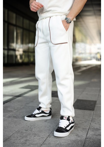 Ekru Şerit Detaylı Jogger Eşofman Altı E6581 fiyatları