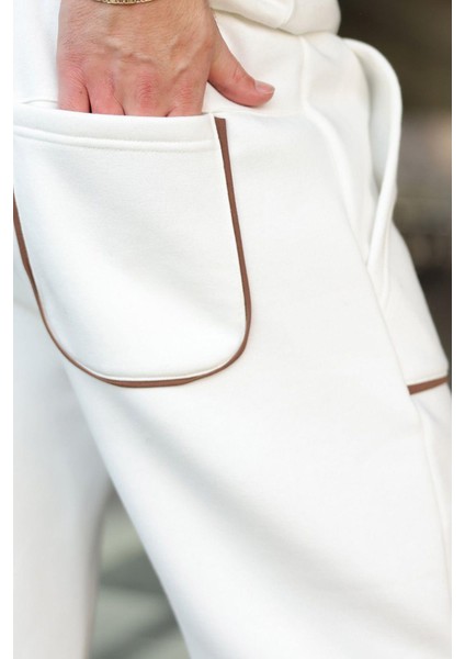 Ekru Şerit Detaylı Jogger Eşofman Altı E6581 modelleri