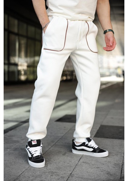 Ekru Şerit Detaylı Jogger Eşofman Altı E6581 fırsatları