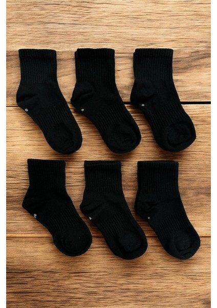 6 Çift Burun Dikişsiz Düz Tenis Çocuk Soket