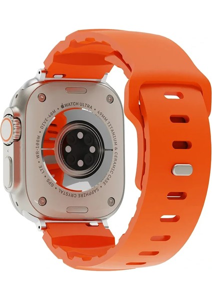 Apple Watch Seri 11/10/9/8/7/6/5/4/3/se/ultra/1/2/3 49MM 46MM 45MM 44MM 42MM 41MM 40MM 38MM Uyumlu Kordon Silikon Kolay Takılan Yumuşak Su Geçirmez KRD-143