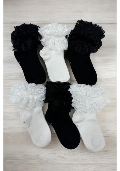 6 Çift Burun Dikişsiz Fırfırlı Kız Çocuk Çorabı fiyatları
