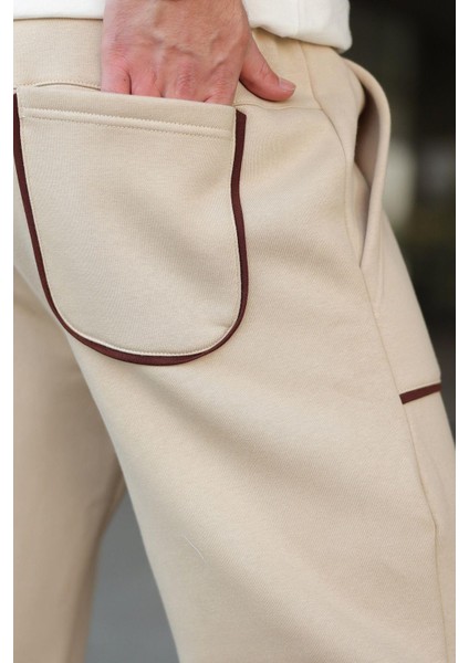 Bej Şerit Detaylı Jogger Eşofman Altı E6581 modelleri