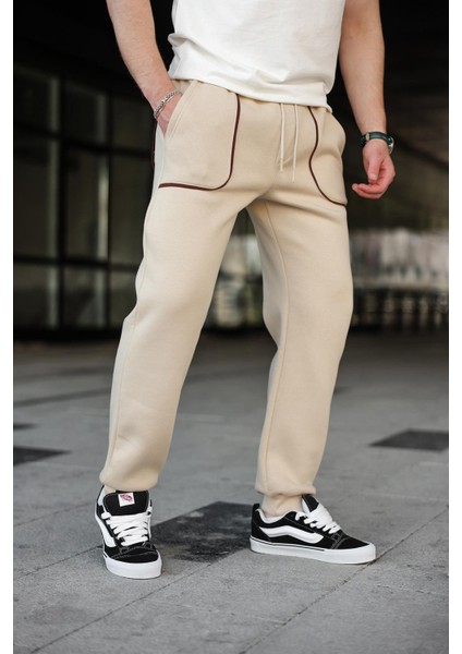 Bej Şerit Detaylı Jogger Eşofman Altı E6581 fırsatları