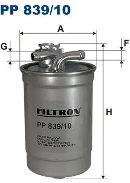 PP83910 Yakit Filtresi 8E0127401 8E0127401D 8E0127435A