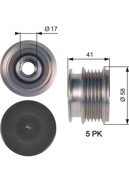 OAP7126 Alternator Kasnagi 30667682
