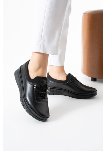 Kadın Siyah Klasik Ayakkabı Ortopedik Anne Ayakkabısı Anne Babet Ayakkabı Kadın Günlük Ayakkabı