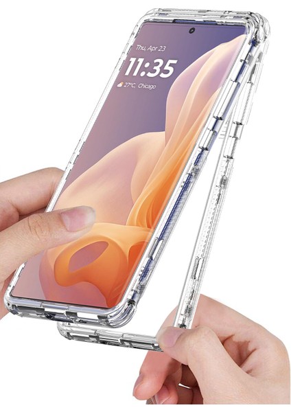 Motorola Moto G85 Için,şeffaf Akrilik 3'ü 1 Arada Darbeye Dayanıklı Kılıf-Saydam (Yurt Dışından) indirimleri