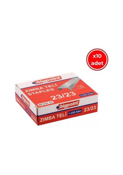 Zımba Teli No: 23/23, 1000 Adet, 10 Adet Kutu, 230 Sayfa Uyum
