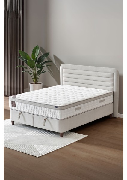 Janett 3’lü Çift Kişilik Yatak Seti Yatak Baza Başlık Sade ve Şık