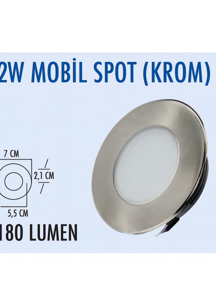 2W Mobil Krom Spot 6500K 6500K