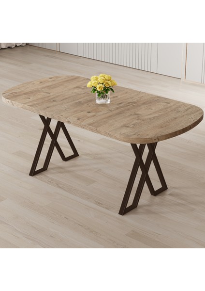 Kaye Serisi MDF 90X168 Atlantik Çam Mutfak Masa Takımı 6 Siyah Sandalye fiyatları