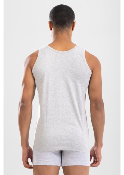 Erkek Pamuklu Klasik Regular Düz Atlet Gri Melanj modelleri