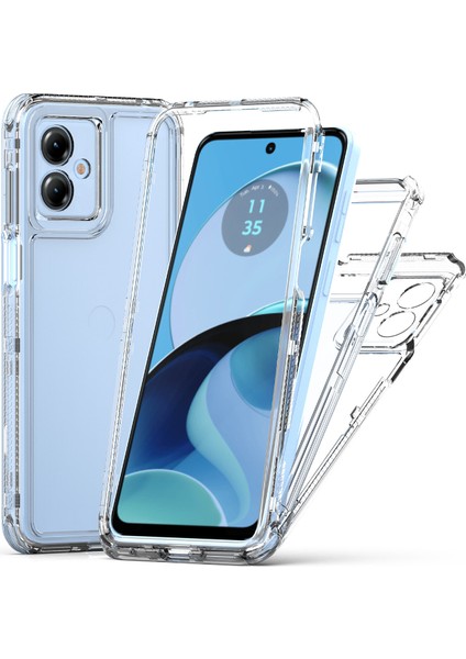 Motorola Moto G14 Için,şeffaf Akrilik 3'ü 1 Arada Darbeye Dayanıklı Kılıf-Saydam (Yurt Dışından)