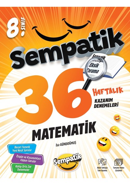 8.sınıf Sempatik Türkçe - Matematik 36 Haftalık Kazanım Denemeleri 2025-2026 fiyatları