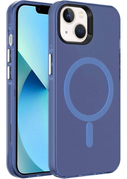 Apple iPhone 15 Plus Kılıf Zore M-Safe Şarj Özellikli Buzlu Transparan C-Pro Sert Kapak