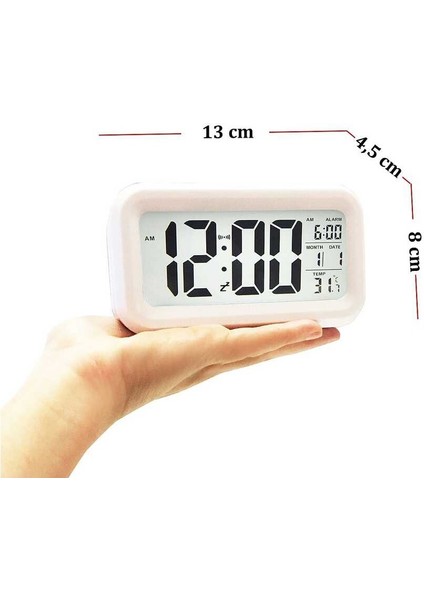 4'ü 1 Arada Dijital Masa Saati (Saat, Takvim, Termometre, Alarm)