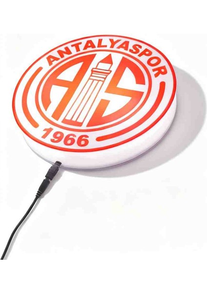 Antalyaspor Logolu LED Lightbox – Duvar Tipi Işıklı Dekoratif Lamba (24 Cm) - Kişiselleştirilebilir
