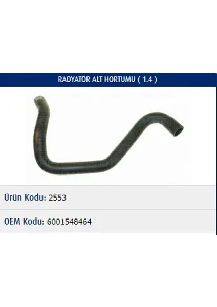 M2553 Radyator Hortumu Alt 6001548464