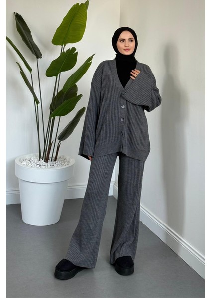 Galata Fitilli Hırka Takım Füme