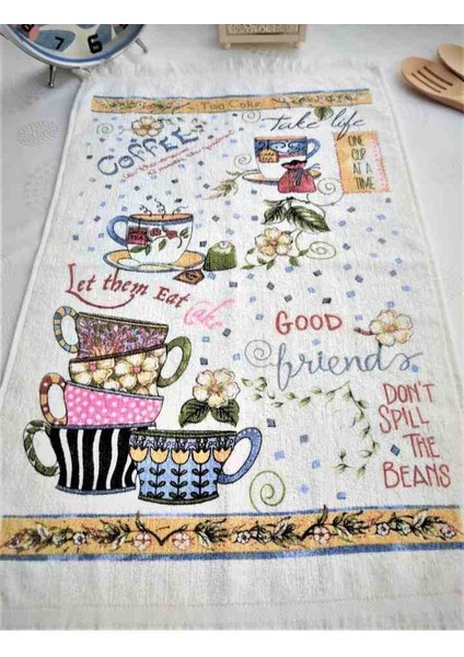 %100 Pamuklu 3'lü 40×60 Baskılı Mutfak Havlusu fiyatları