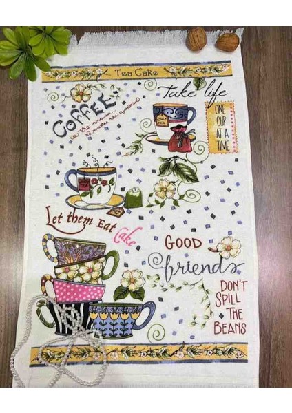 %100 Pamuklu 3'lü 40×60 Baskılı Mutfak Havlusu modelleri