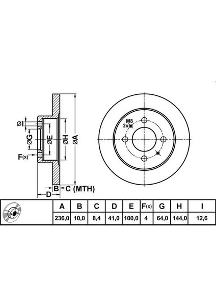 50280 Arka Fren Diski MB857762 (2 Adet Fiyatıdır)