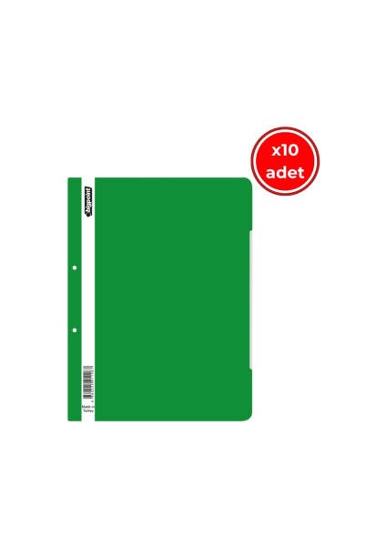 Telli Dosya, 10 Adet, 50'li Paket, Standart, A4, Yeşil