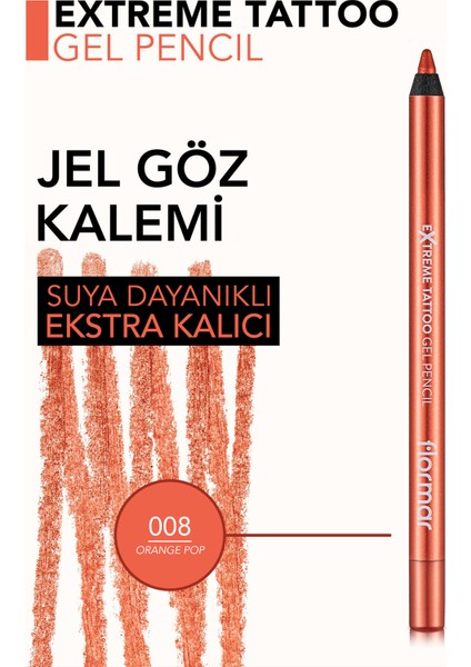 Extreme Tattoo Yoğun Renk Veren Suya Dayanıklı Jel Göz Kalemi (008 Orange Pop) 8682536041157 fırsatları