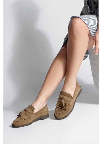 Kadın Loafer Püsküllü Günlük Ayakkabı Petlin Taba Süet fiyatları