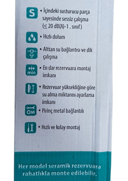 Teos Basmalı Rezervuar Iç Takımı - Sessiz, Pirinç Bağlantılı fiyatları