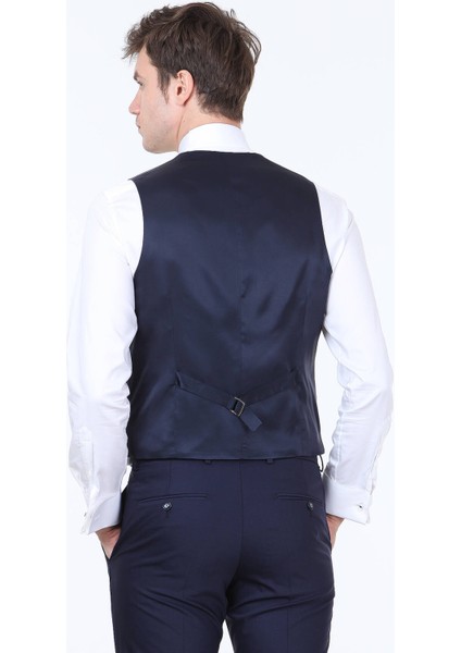 Saks Slim Fit Kelebek Yaka Klasik Yelek