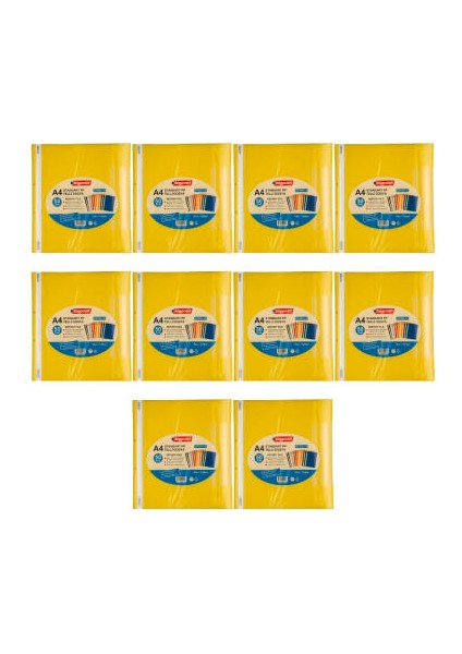 Telli Dosya, 10 Adet, 50'li Paket, Standart, A4, Sarı modelleri