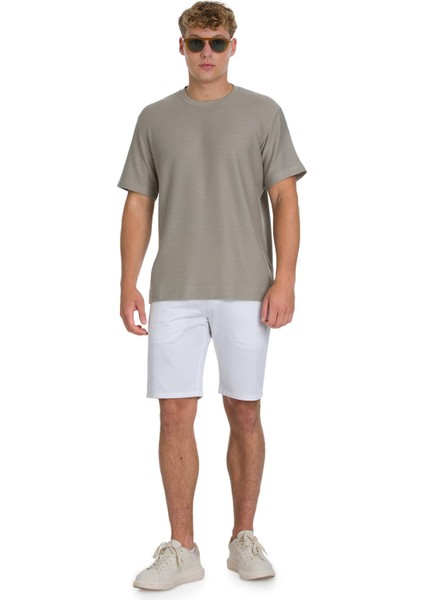 Haki Regular Fit Bisiklet Yaka Basic Tişört fiyatları