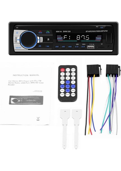 Multifunction 520S 4X55W Bt 2xRca 2xusb 7renk Radyo Ambians Aydınlatmalı Oto Teyp indirimleri