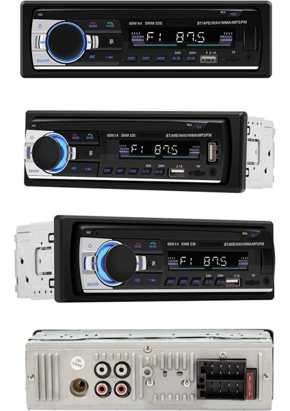 Multifunction 520S 4X55W Bt 2xRca 2xusb 7renk Radyo Ambians Aydınlatmalı Oto Teyp
