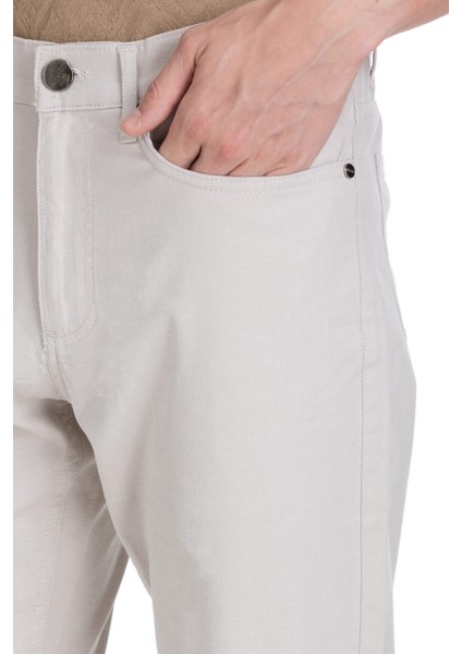 Bej Regular Fit Pamuklu 5 Cep Kanvas Pantolon fırsatları