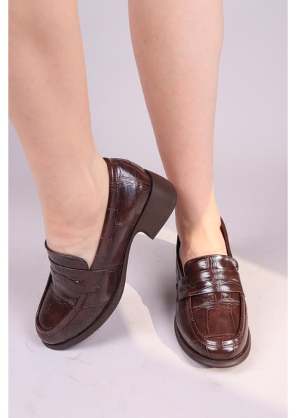 Melrose Kroko Desenli Loafer Kahverengi indirimleri
