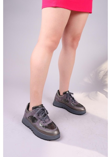 Lily Süet Cilt Garnili Sneakers Platin modelleri