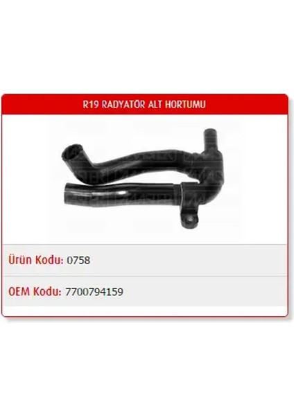 M0758 Radyator Hortumu Alt 7700795305