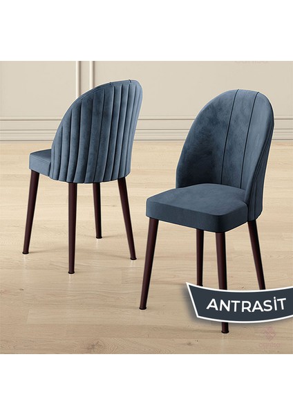 Kaye Serisi MDF 90X168 Traverten Mutfak Masası Takımı 6 Antrasit Sandalye modelleri