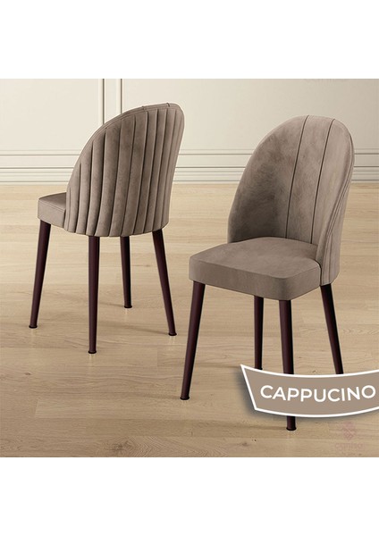 Kaye Serisi MDF 90X168 Traverten Mutfak Masa Takımı 4 Cappucino Sandalye modelleri