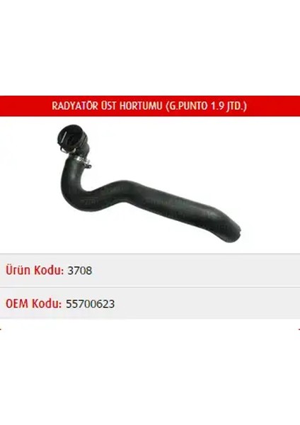 M3708 Radyator Hortumu Ust 55700623