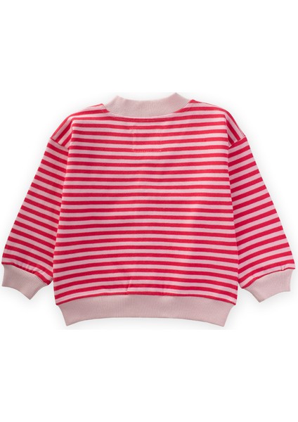 Çizgili Triko Hırka 0-4 Yaş Pudra Mercan fiyatları