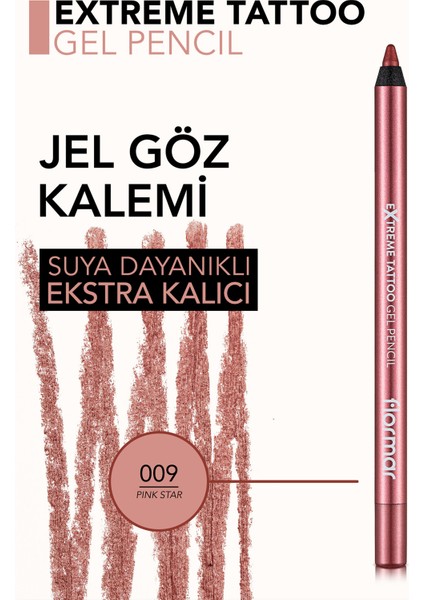 Extreme Tattoo Yoğun Renk Veren Suya Dayanıklı Jel Göz Kalemi (009 Pink Star) 8682536041164 indirimleri