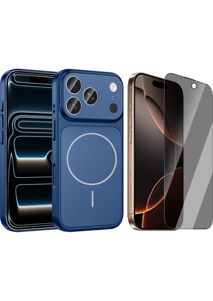 iPhone 17 Pro Max Kılıf Zore M-Safe Şarj Özellikli Kamera Korumalı Formen Kapak + Hayalet Ekran Koruyucu