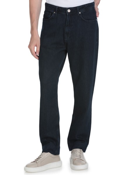 Lacivert Rahat Kesim 5 Cep Pamuklu Kot Pantolon