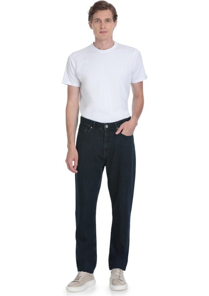 Lacivert Rahat Kesim 5 Cep Pamuklu Kot Pantolon fiyatları