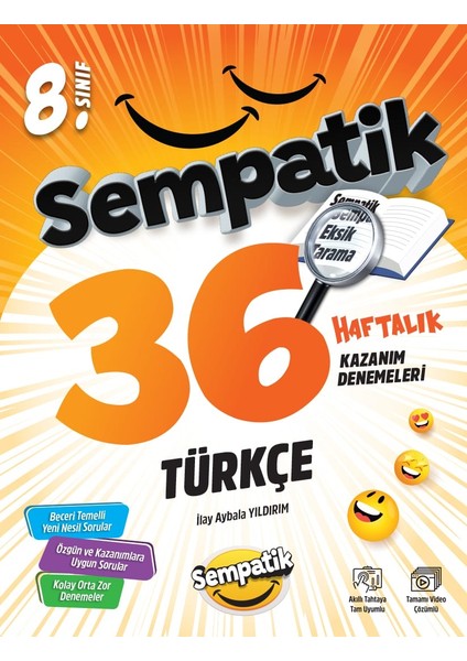 8.sınıf Sempatik Türkçe - Matematik -Fen Bilimleri 36 Haftalık Kazanım Denemeleri 2025-2026 fırsatları