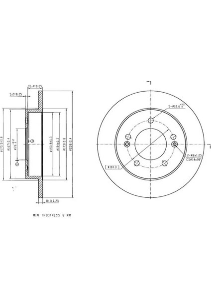 50692 Arka Fren Diski 584111P300 (2 Adet Fiyatıdır)